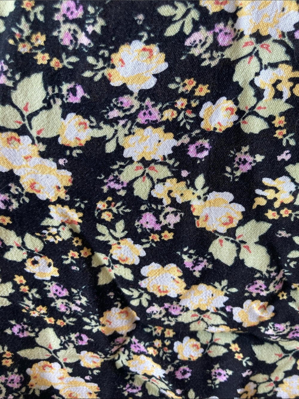 SO top floral print cinch front short sleeve crop top boho casual L jr - Picture 11 of 17